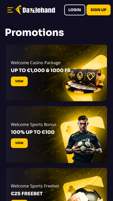 DazzleHand Casino Mobile Promotions