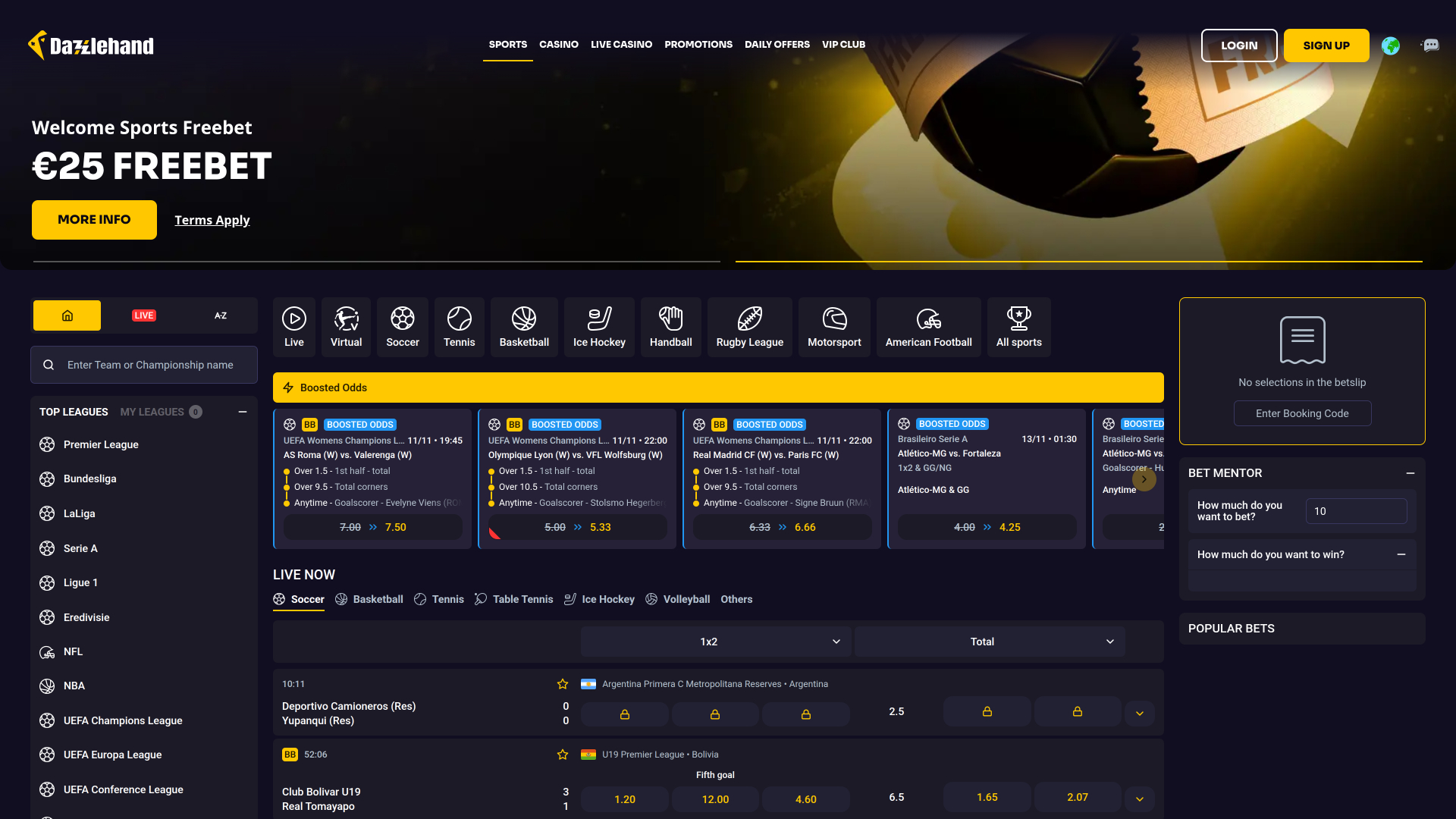 DazzleHand Casino Desktop Sports Betting