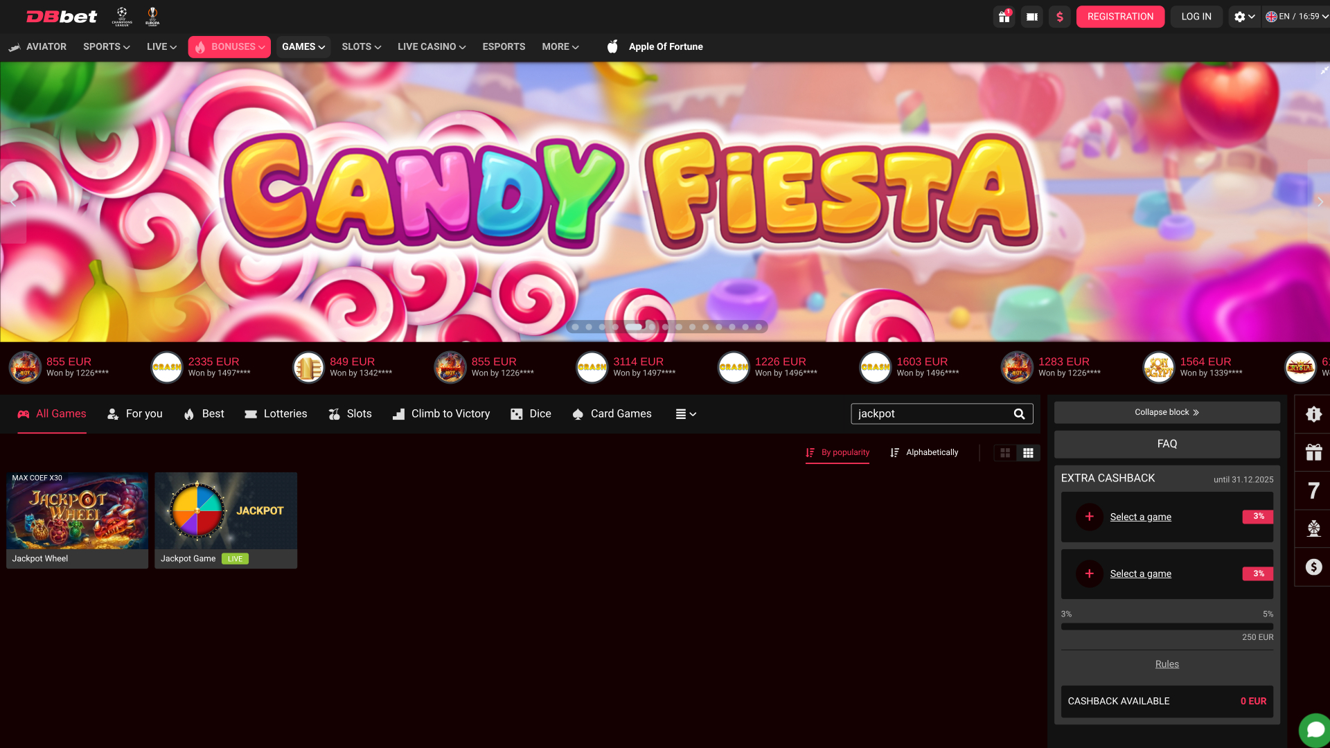Dbbet Casino Desktop Jackpot