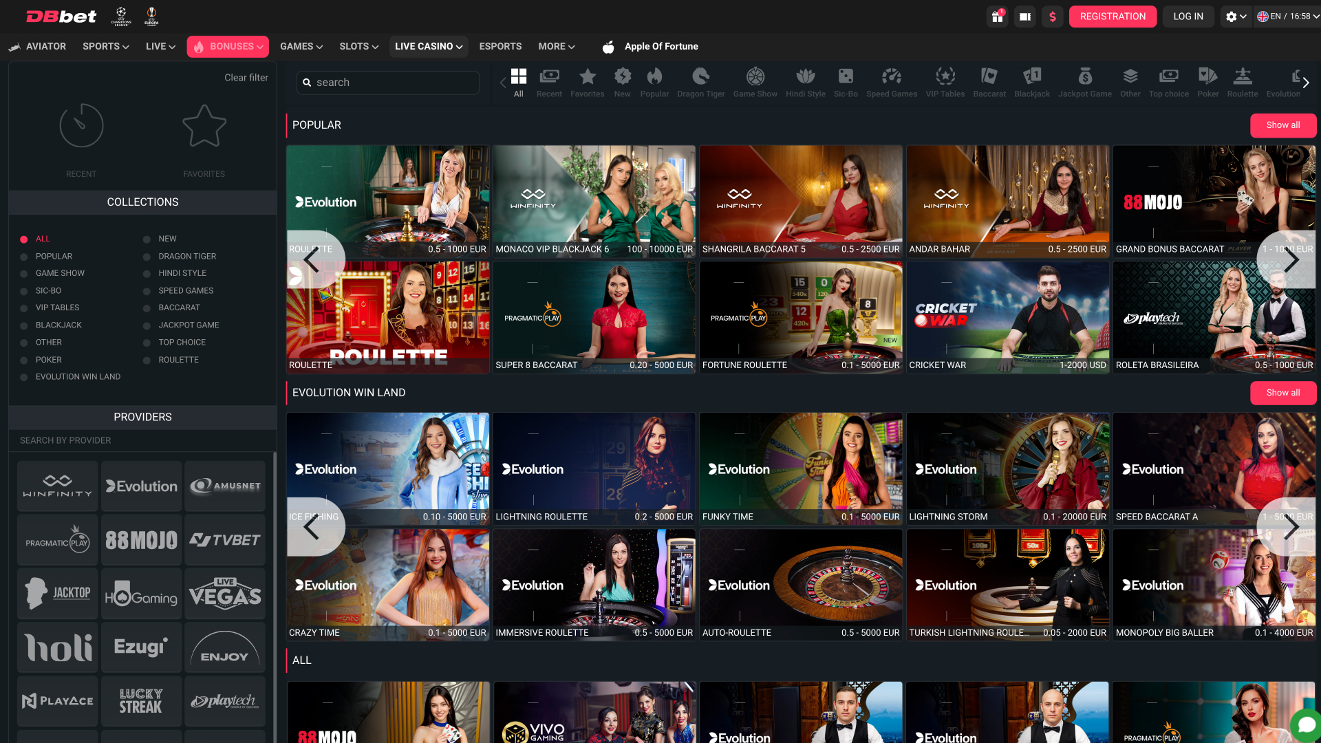 Dbbet Casino Desktop Live Dealer