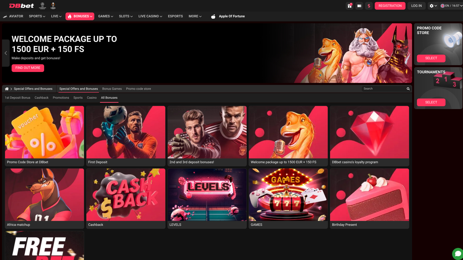 Dbbet Casino Desktop Promotions