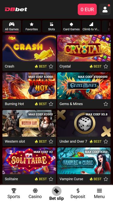 Dbbet Casino Mobile Image Games
