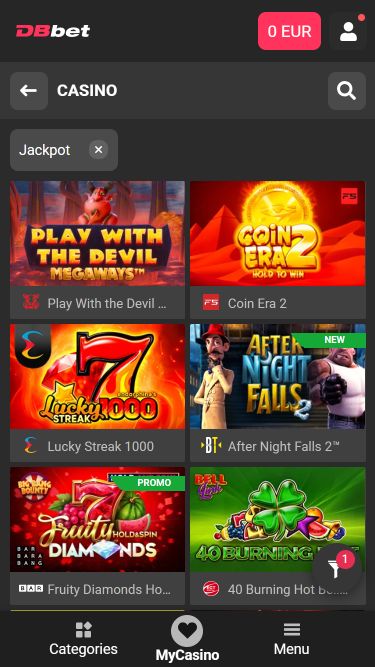 Dbbet Casino Mobile Image Jackpot