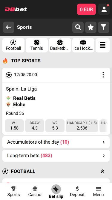 Dbbet Casino Mobile Image Sports