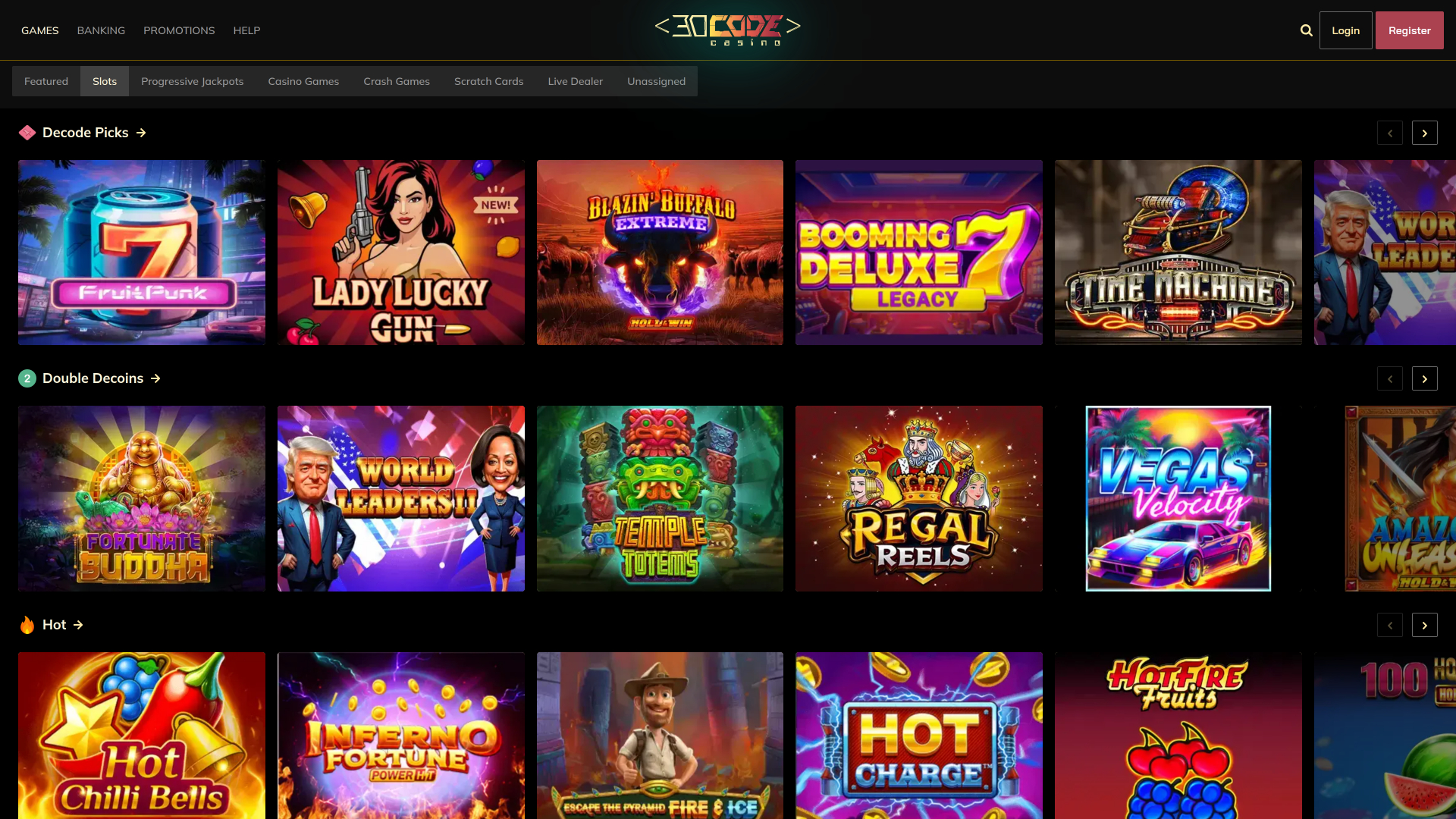 Decode Casino Games Desktop