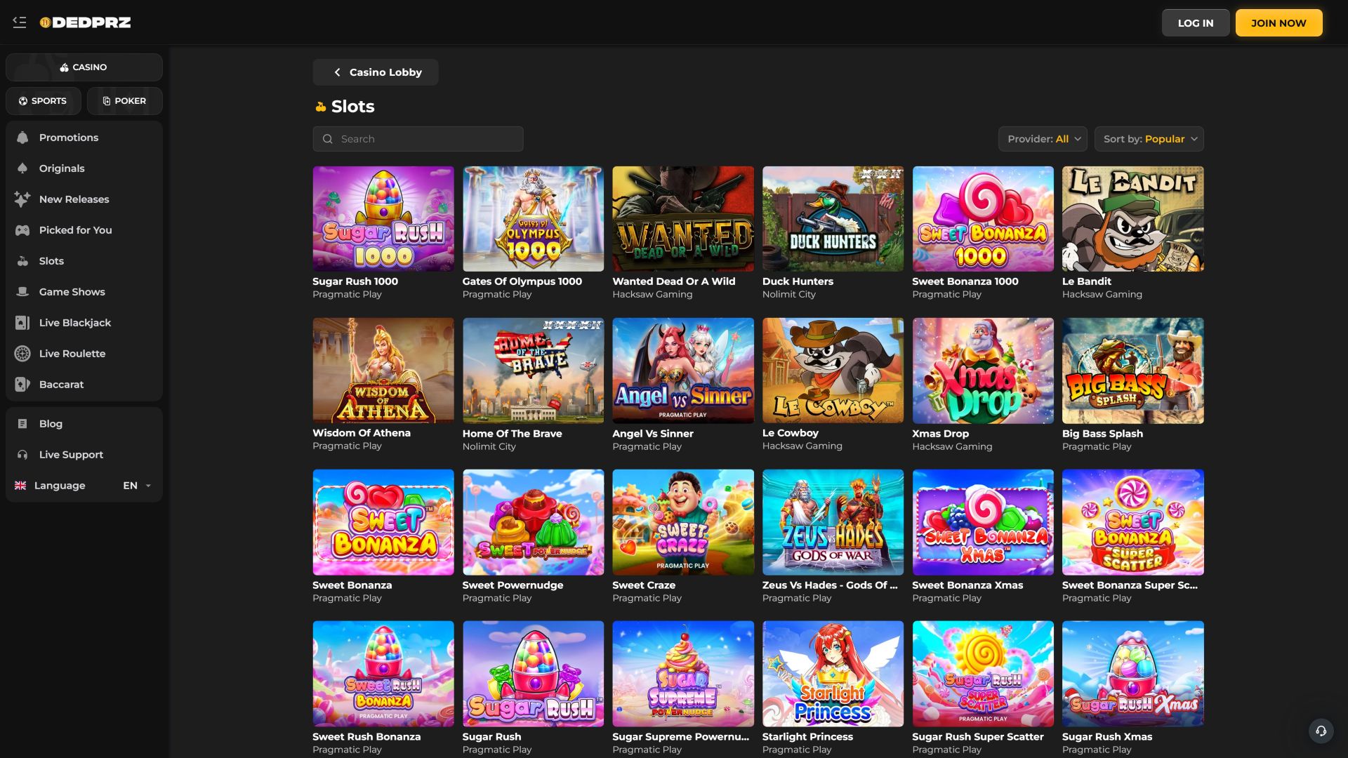 Dedprz Casino Desktop Image Games