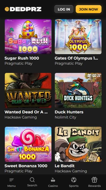 Dedprz Casino Mobile Image Games