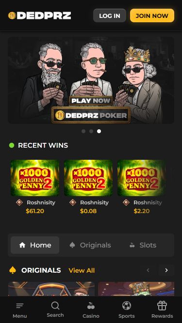 Dedprz Casino Mobile Image Homepage