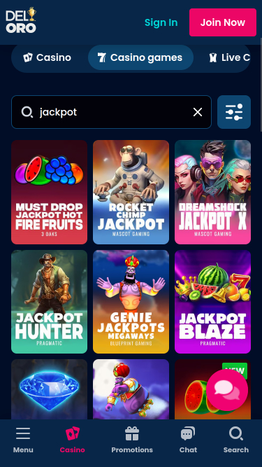 Del Oro Casino Mobile Jackpot