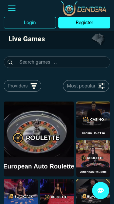 Dendera Casino Live Dealer Mobile