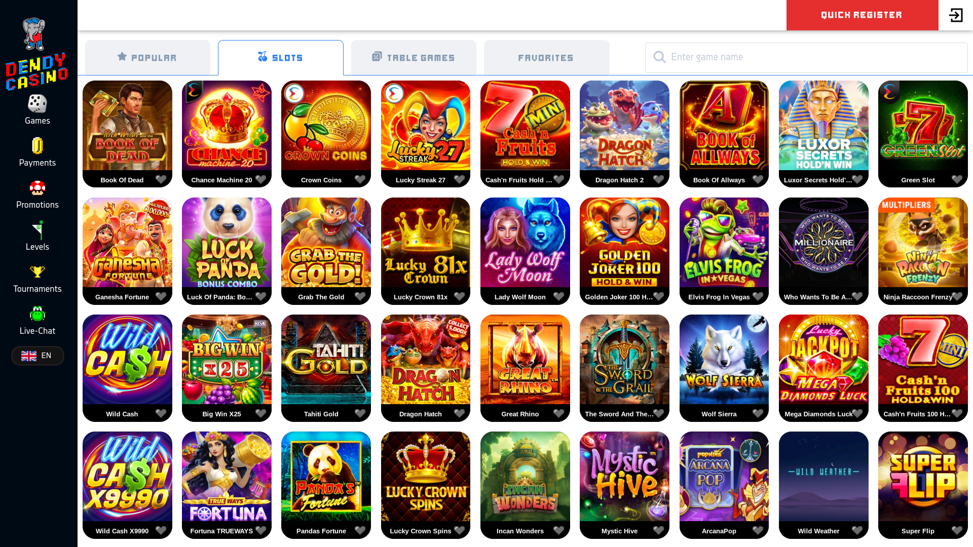 Dendy Casino Games Desktop