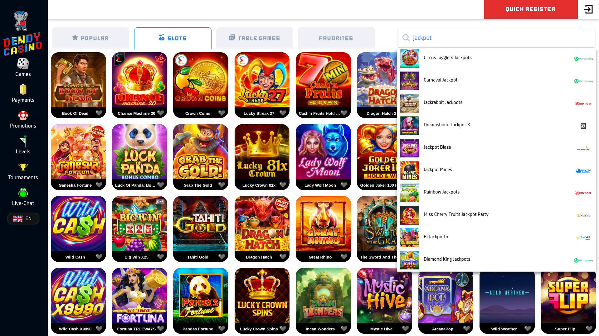 Dendy Casino Jackpot Desktop