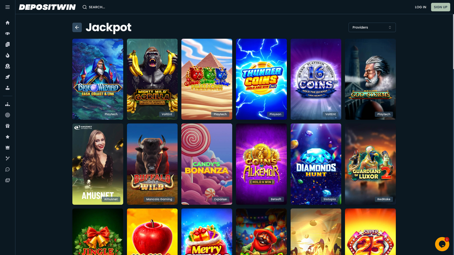 DepositWin Casino Desktop Jackpot