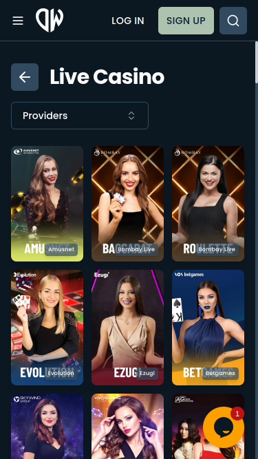 DepositWin Casino Mobile Live Dealer