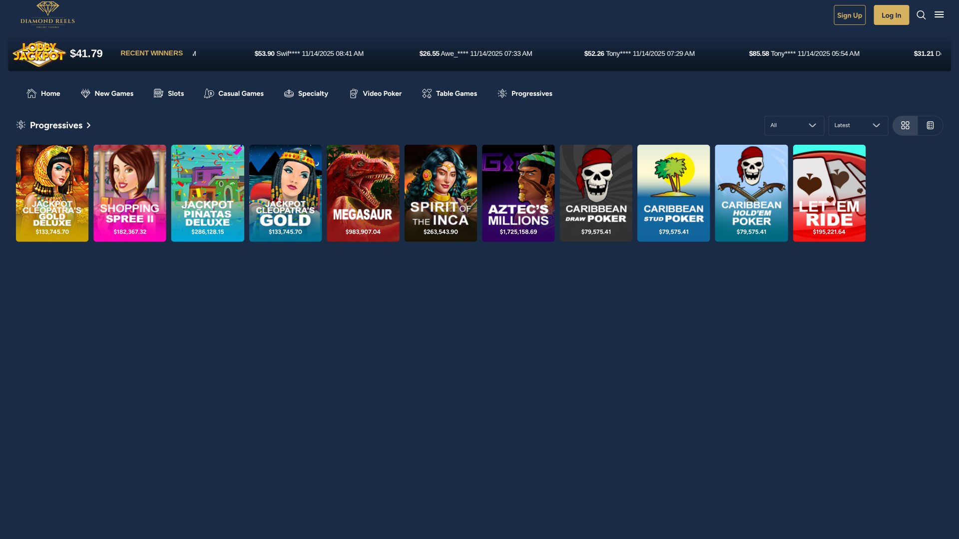 Diamond Reels Casino Jackpot Desktop