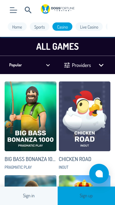 DogsFortune Casino Mobile Games