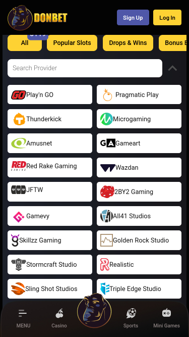 DonBet Casino Game Developers Mobile