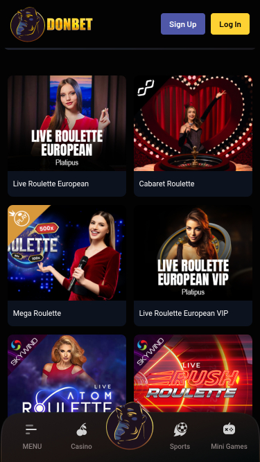 DonBet Casino Live Dealer Mobile