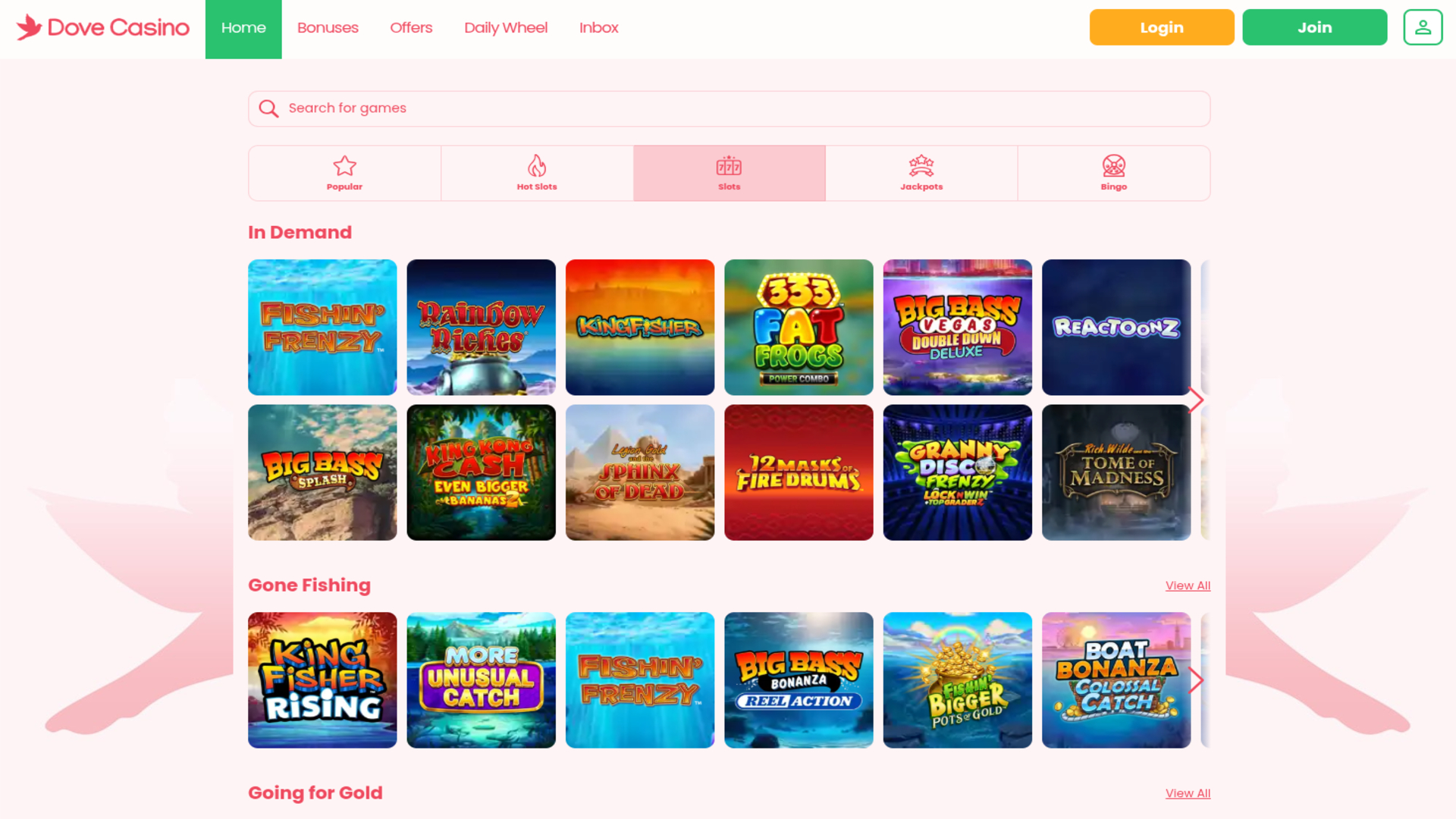 Dove Casino Desktop Games