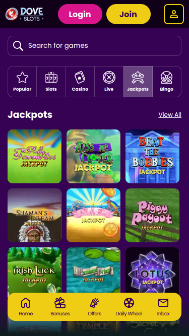 Dove Slots Casino Mobile Jackpot