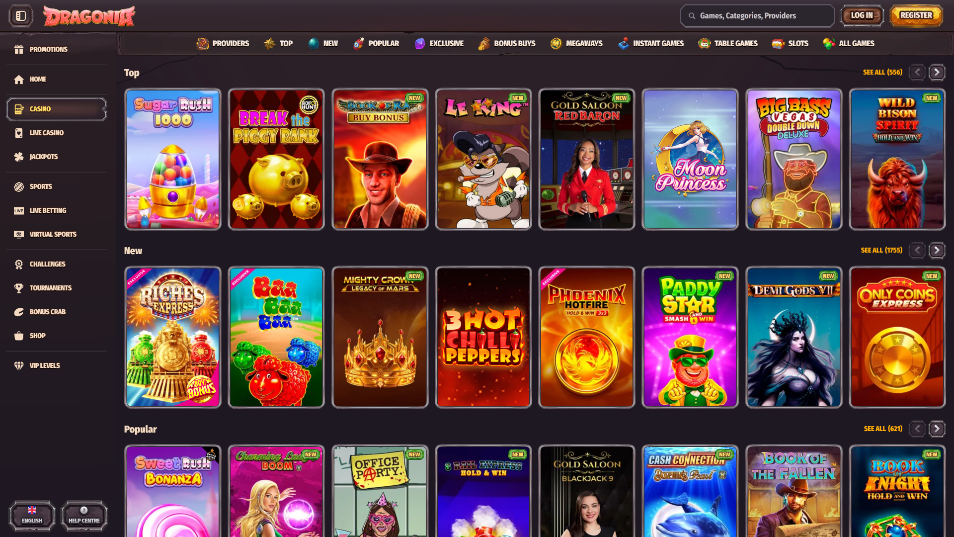 Dragonia Casino Desktop Games