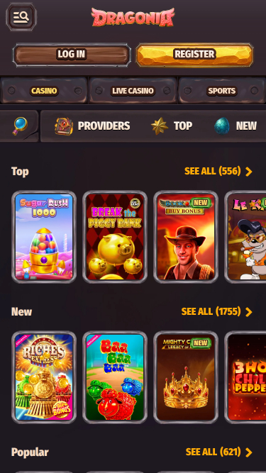 Dragonia Casino Mobile Games