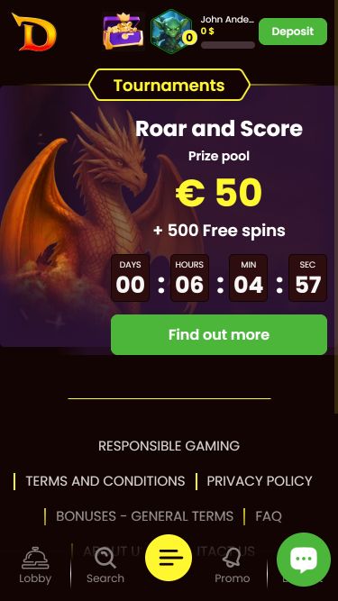 DragonSlots Casino Mobile Tournaments
