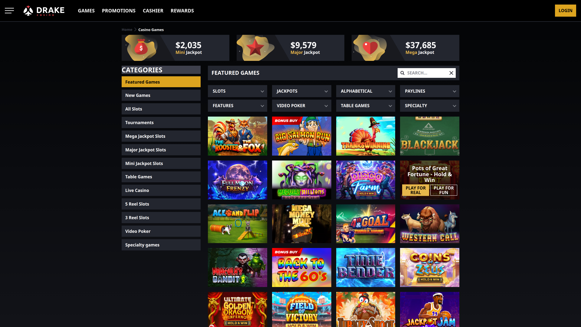 Drake Casino Games Desktop