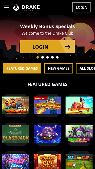 Drake Casino Homepage Mobile
