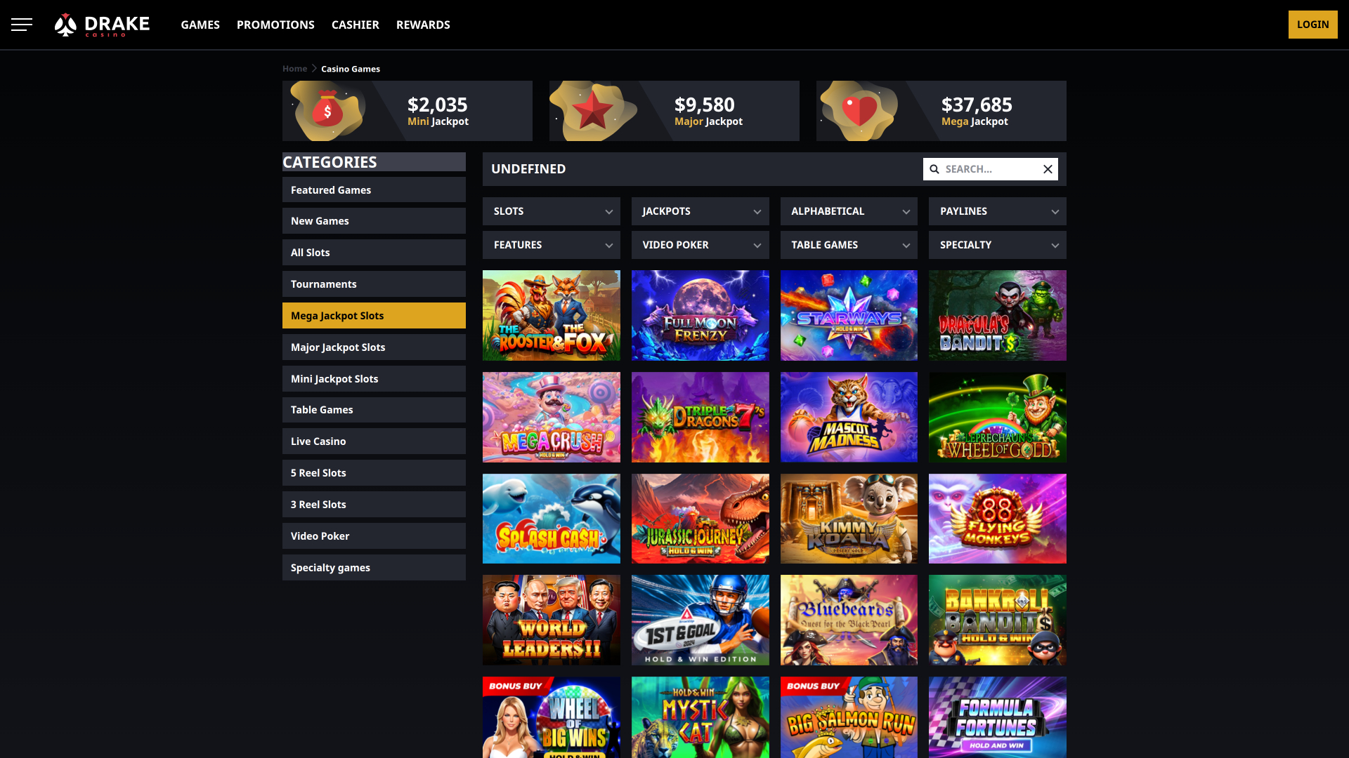 Drake Casino Jackpot Desktop