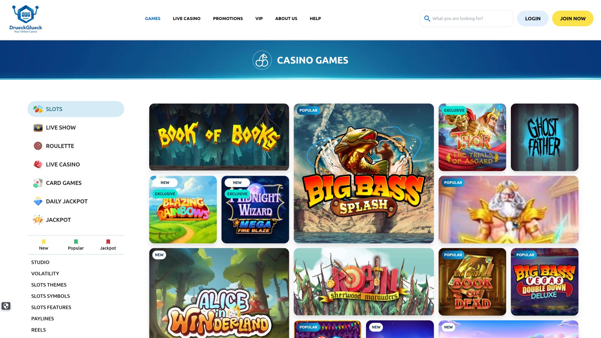 DrueckGlueck Casino Desktop-Spielen