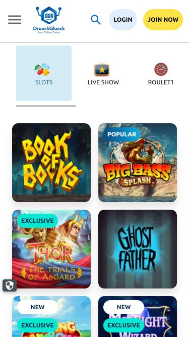Mobiles Bild der Spiele von DrueckGlueck Casino