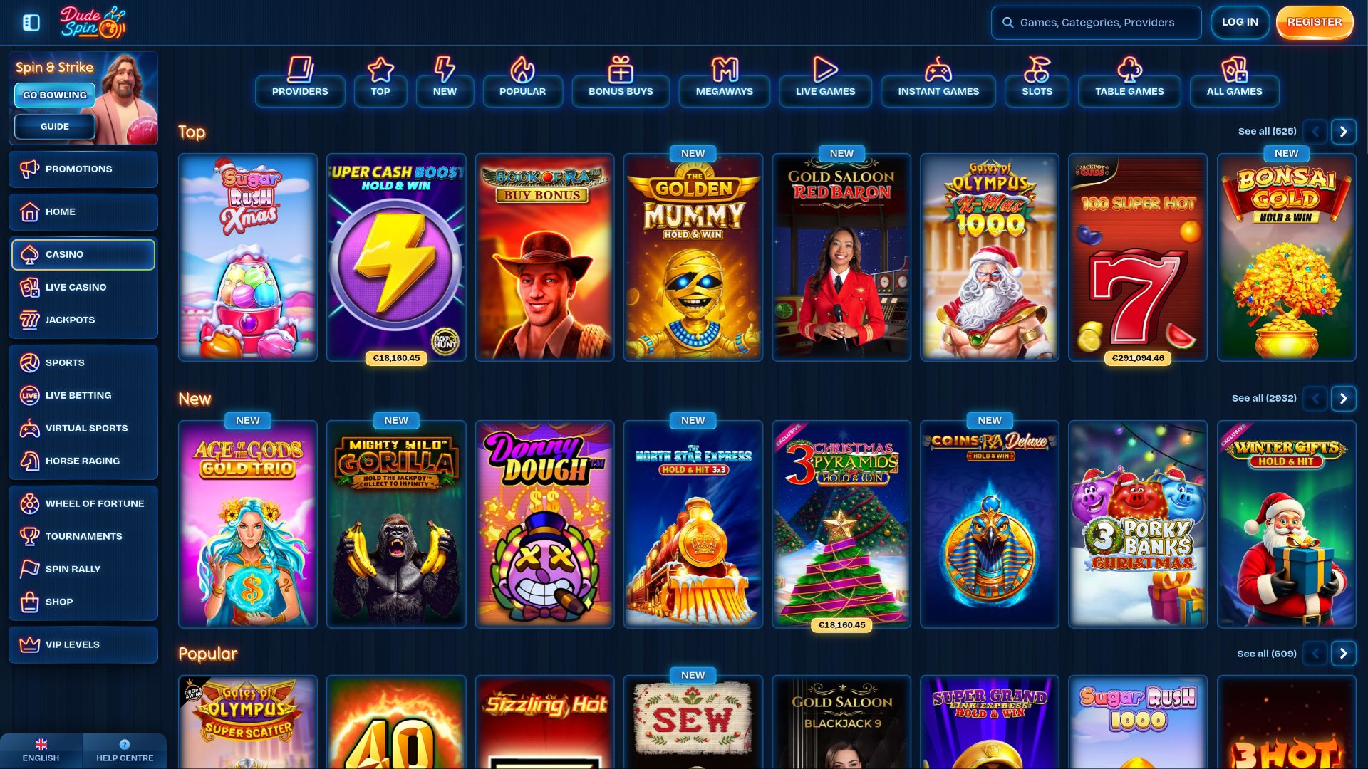 DudeSpin Casino Games