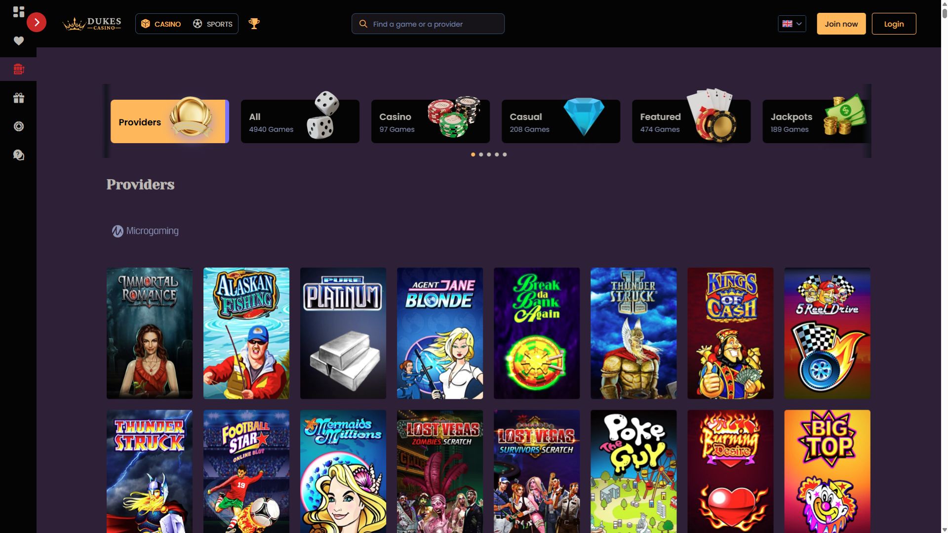 Dukes Casino Desktop Image Game Developers