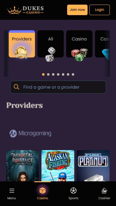Dukes Casino Mobile Image Game Developers