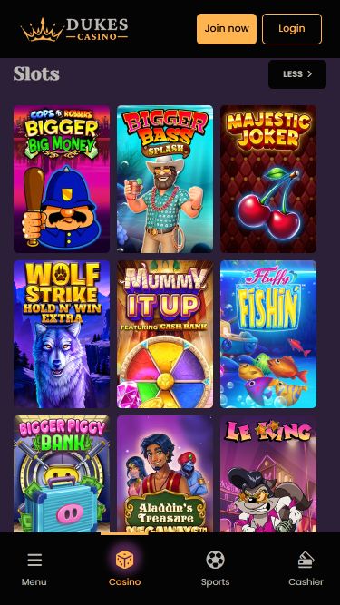 Dukes Casino Mobile Image Games