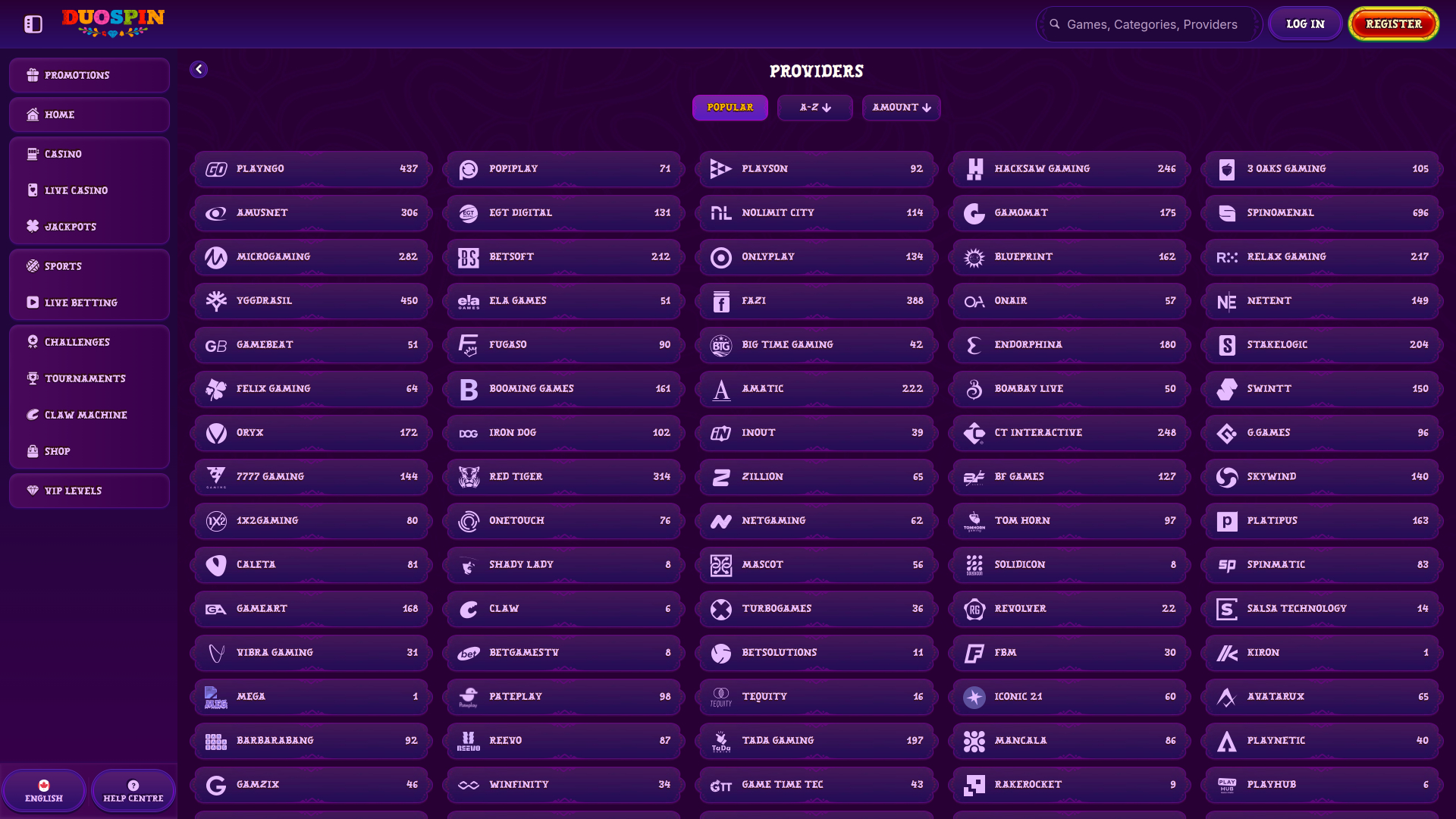 DuoSpin Casino Desktop Game Developers