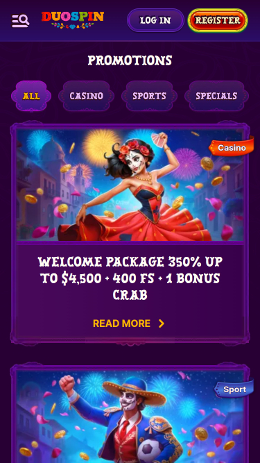 DuoSpin Casino Mobile Promotions