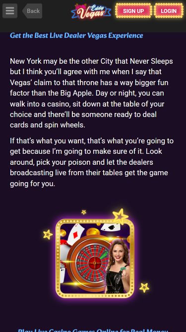 Eddy Vegas Mobile Image Live Dealer