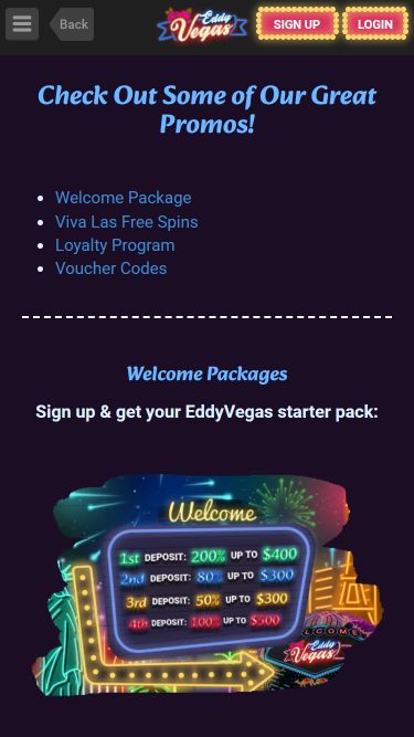 Eddy Vegas Mobile Image Promotions