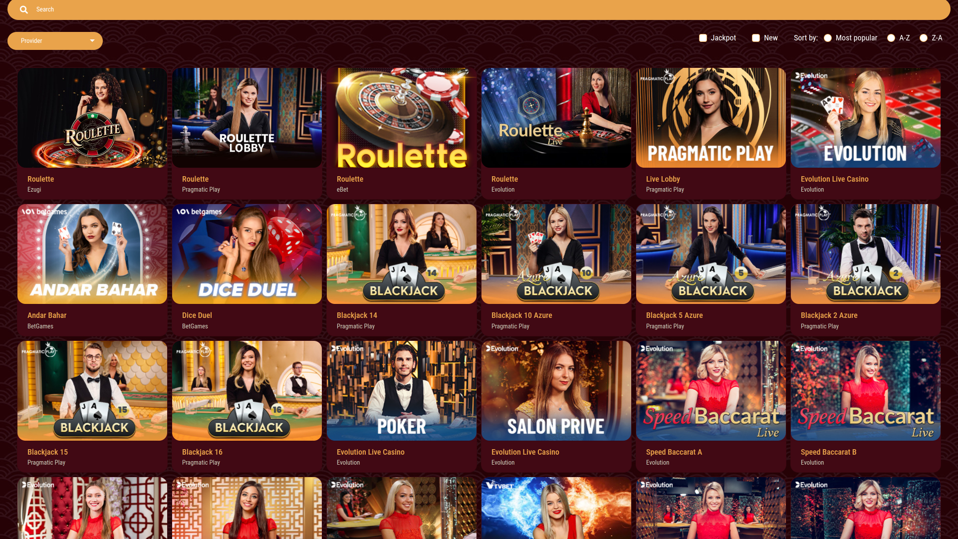 Eight Storm Casino Live Dealer Desktop