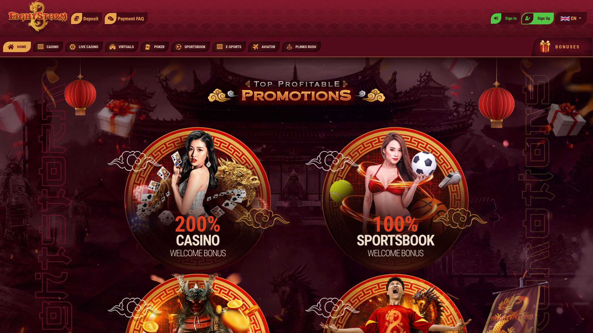 Eight Storm Casino Promotions Desktop