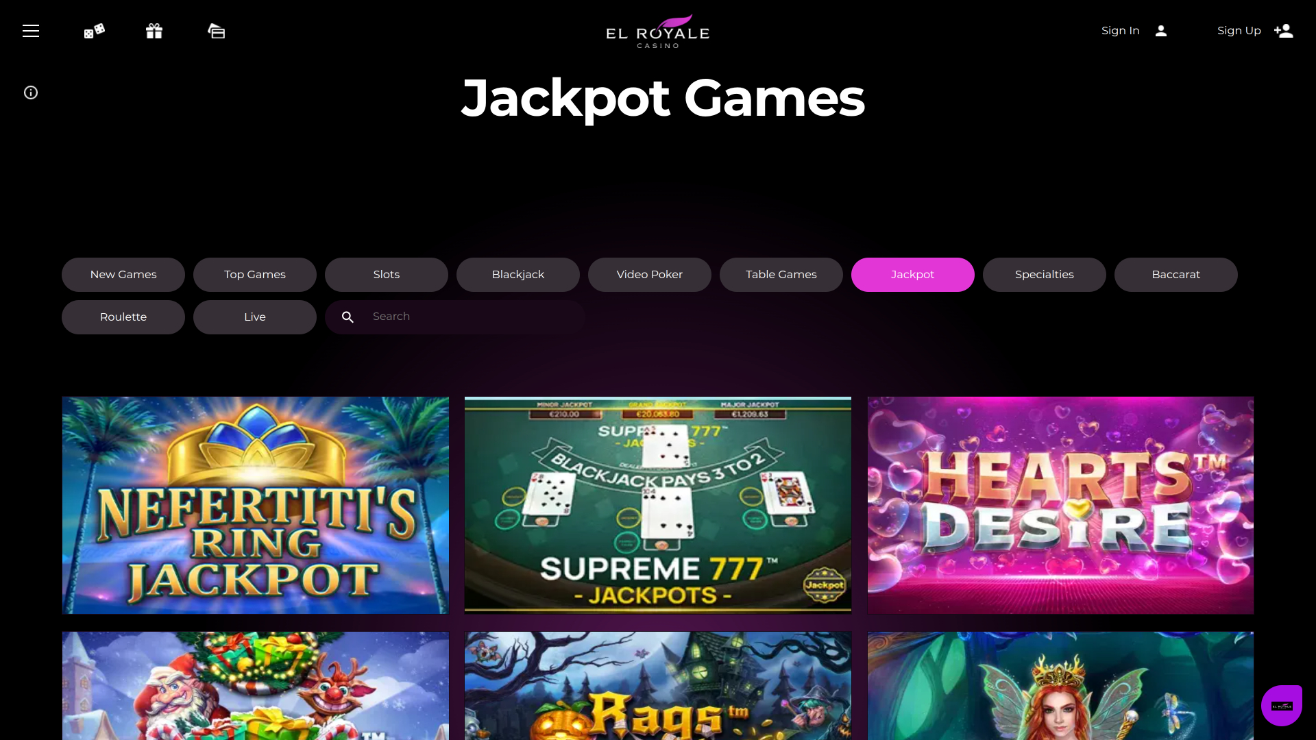 El Royale Casino Jackpot Desktop