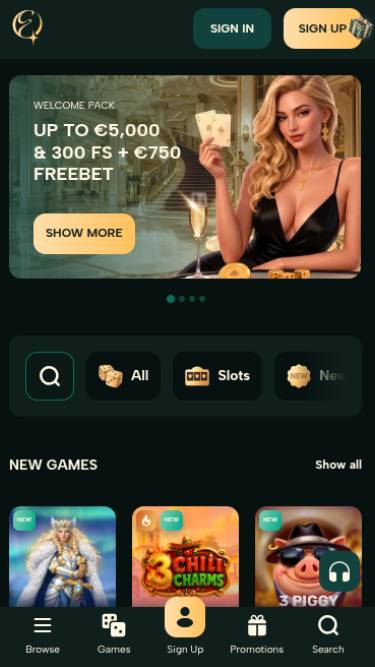 Homepage mobile screenshot of Elarabet Casino