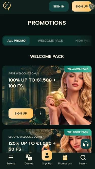 Promotions mobile page screenshot of Elarabet Casino