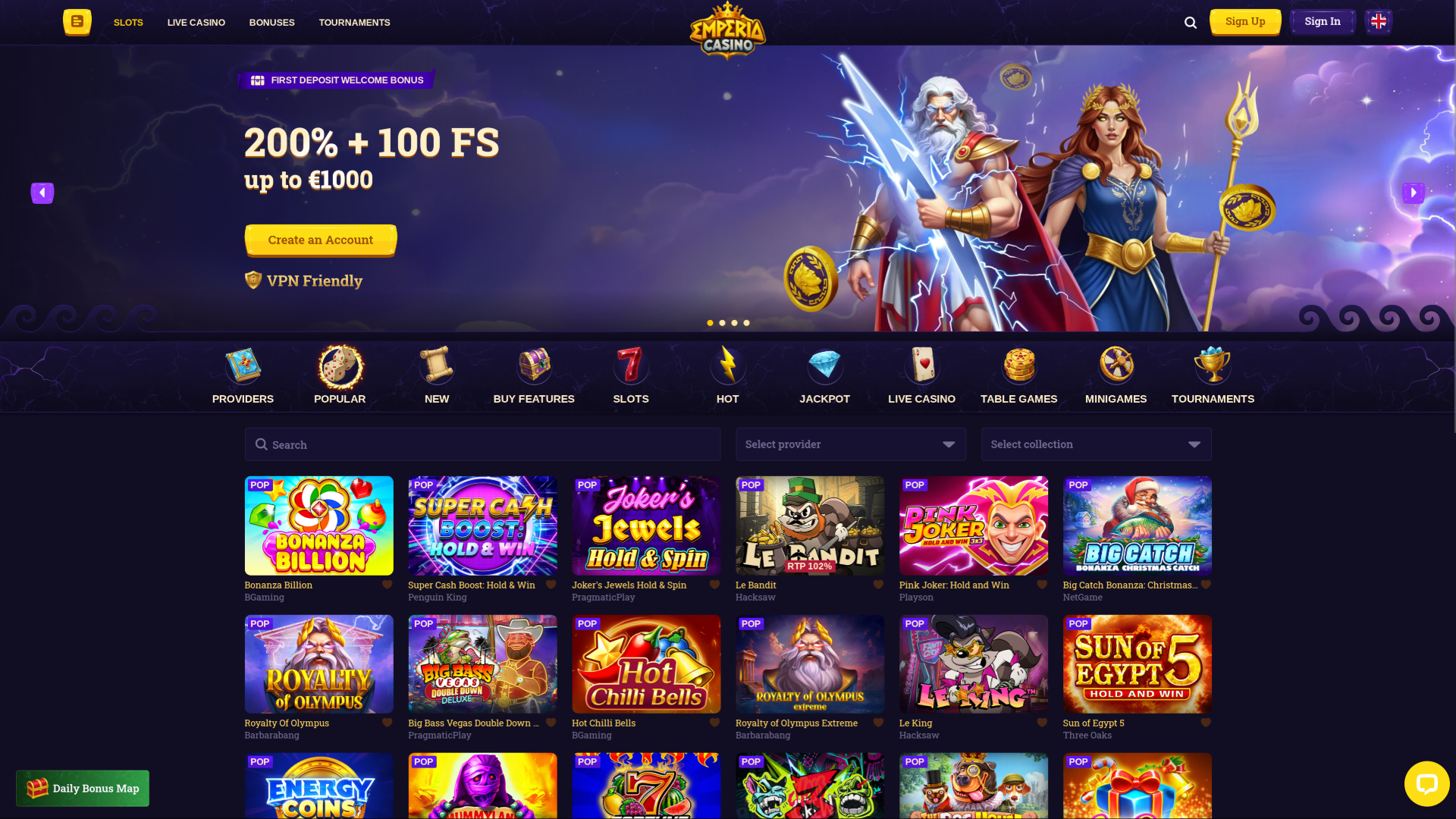 Emperia Casino Desktop Games