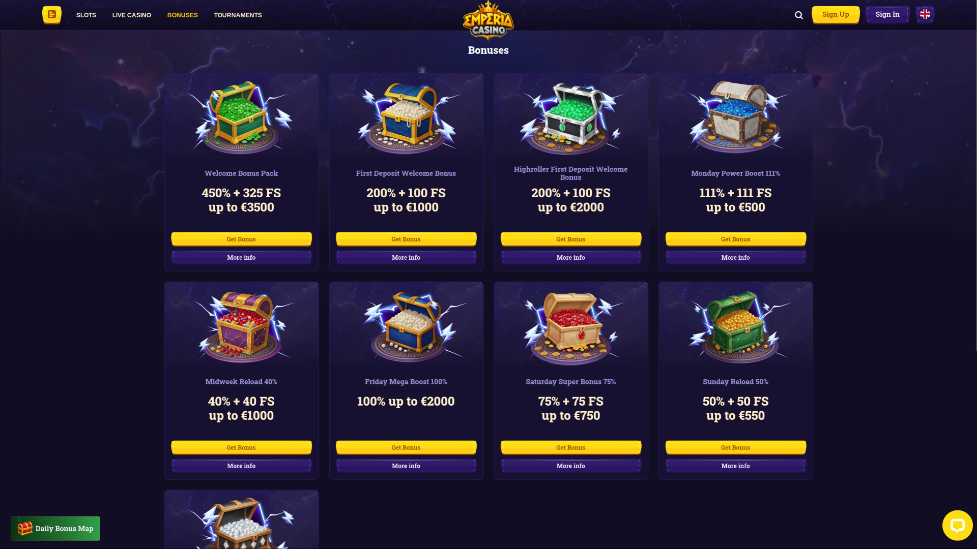 Emperia Casino Desktop Promotions