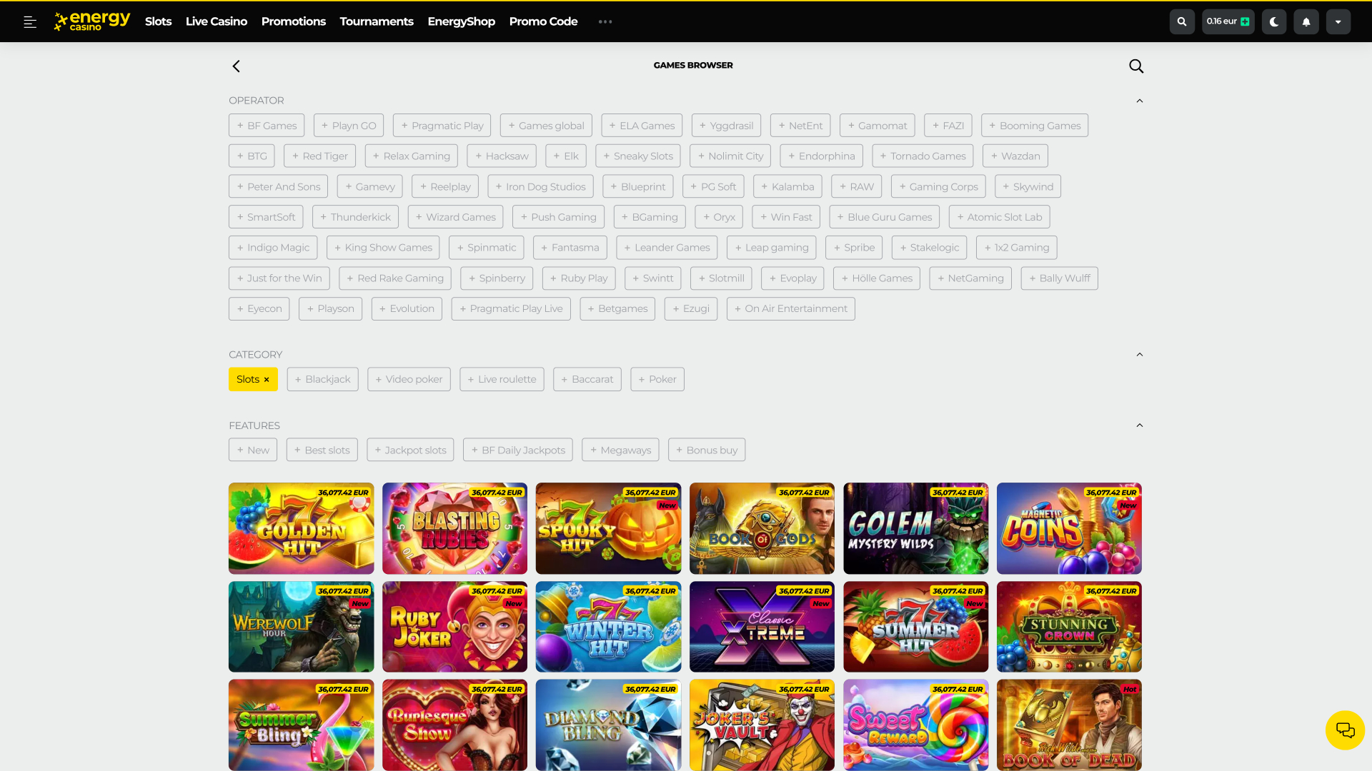 Energy Casino Game Developers Desktop
