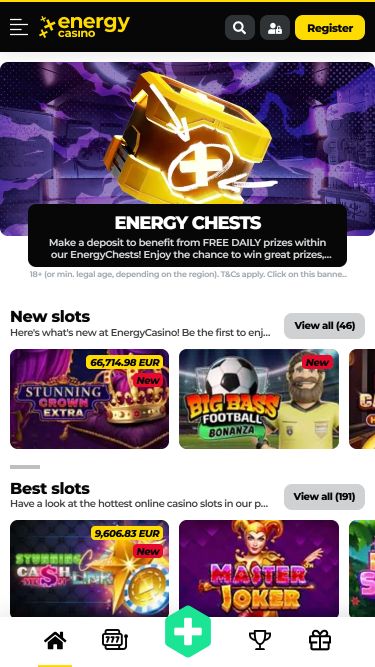 Energy Casino Mobile Image Homepage
