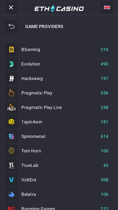 ETH Casino Game Developers Mobile